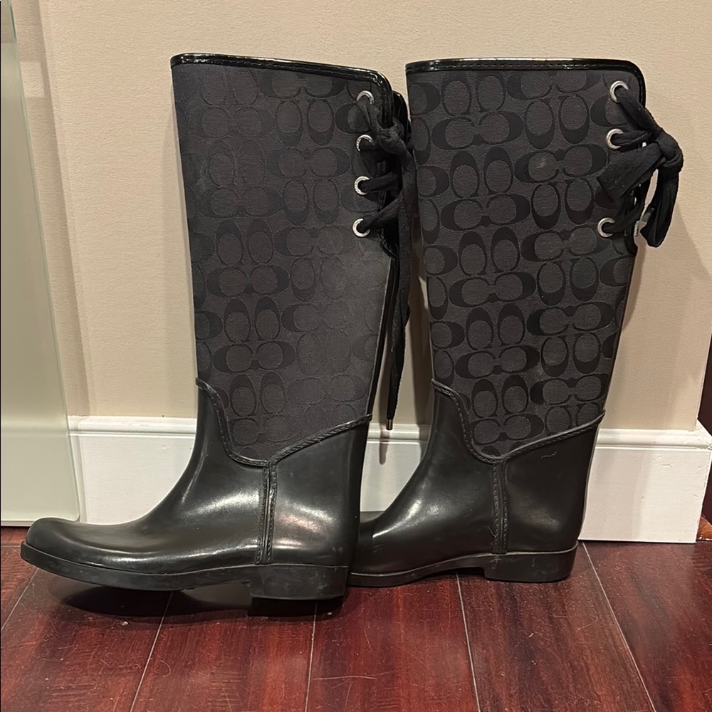 Coach Women's Black Designer Rain Boots
